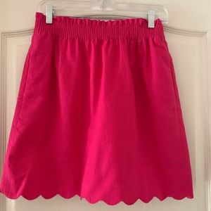 J Crew scalloped linen-cotton skirt